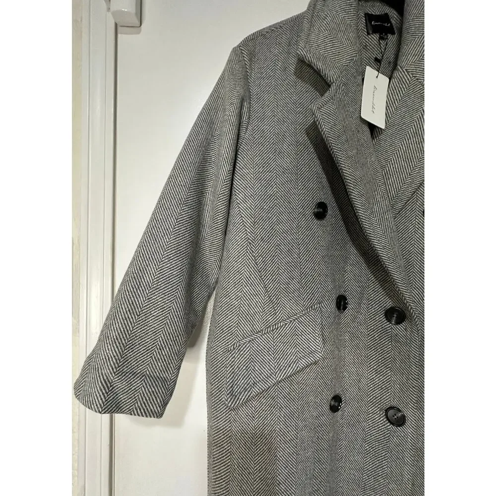 Line and Dot Paola Coat Heather Grey Wool Blend Size Small NWT Button Closure